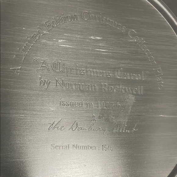 Vintage Norman Rockwell Dickens Plate #1546 A Christmas Story Decorative Pewter - Picture 3 of 3